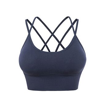 Sports Bras for Women Strappy Crisscross Back Padded Low Impact Running Sports Bra