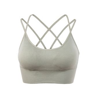Sports Bras for Women Strappy Crisscross Back Padded Low Impact Running Sports Bra
