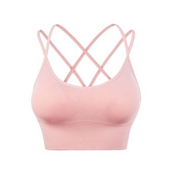 Sports Bras for Women Strappy Crisscross Back Padded Low Impact Running Sports Bra