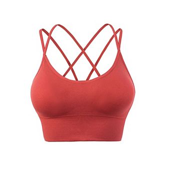 Sports Bras for Women Strappy Crisscross Back Padded Low Impact Running Sports Bra