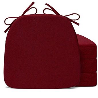 Chair Cushions D-shaped Seat Pads Removable Washable Cover Ties Kitchen Patio
