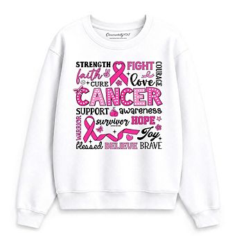 Breast Cancer Awareness Ribbon Sweatshirt, In October We Wear Pink Support Sweater