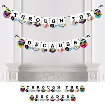 Big Dot Of Happiness Through The Decades 50s, 60s, 70s, 80s, & 90s Party Bunting Banner Decor