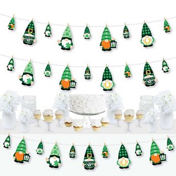 Big Dot Of Happiness Irish Gnomes St. Patrick's Day Party Clothespin Garland Banner 44 pc