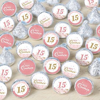 Big Dot Of Happiness Mis Quince Anos - Quinceanera Small Round Candy Stickers Party Favor - 324 ct