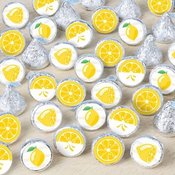Big Dot Of Happiness So Fresh - Lemon - Small Round Candy Stickers Party Favor - 324 ct