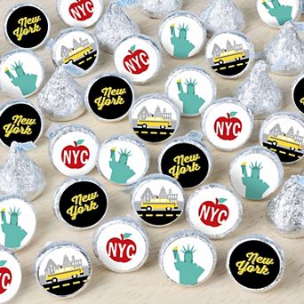 Big Dot Of Happiness Nyc Cityscape - Small Round Candy Stickers Party Favor - 324 ct