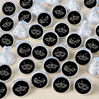 Big Dot Of Happiness Masquerade Venetian Mask Party Small Round Candy Stickers Party Favor - 324 ct