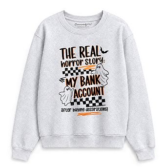 The Real Horror Story My Bank Account Sweatshirt, Funny Halloween Decor Shopping Sweater
