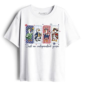 Kids Just An Independent Goose Patriotic T-Shirt, Funny Youth 4th of July Tee