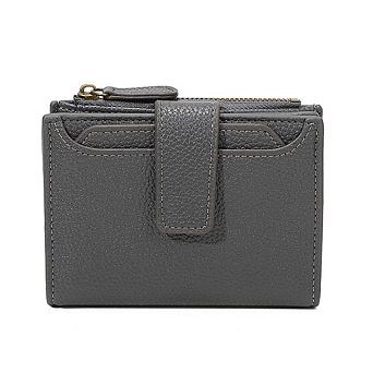 RFID Blocking Women's Faux Leather Bifold Wallet Snap Closure Card Holder