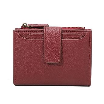 RFID Blocking Women's Faux Leather Bifold Wallet Snap Closure Card Holder