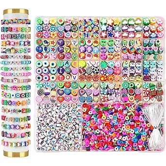 2300 Polymer Clay Beads Kit 24 Colors, Letter Beads & Charms