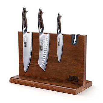 HOSHANHO 3 pc Japanese High Carbon Steel Kitchen Knife Set With Magnetic Knife Holder