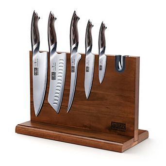HOSHANHO 5 pc Japanese Knife Kitchen Knives Set with Magnetic Knife Block Holder