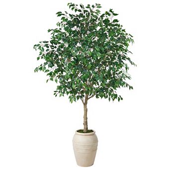 VeriNatrual Artificial Ficus Tree with Ceramic Pot, Large Fake Plants for Indoor Home Office Décor