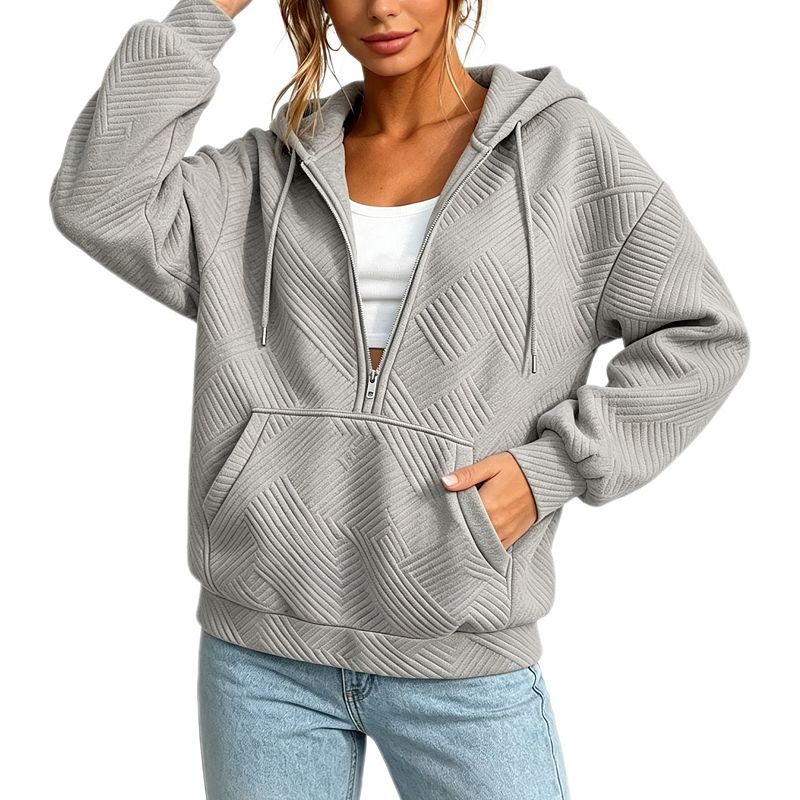 Womens Hoodies Half Zip Up Oversized Sweatshirt Fall Casual