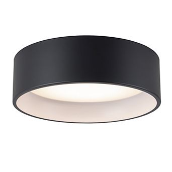 C Cattleya 16-Inch Black and White Finish 3CCT Integrated LED Flush Mount Light