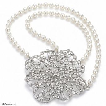 Women's Filigree Crystal Flower Pearl Waist Chain Adjustable Elegant Body Belt Luxury Floral Waist