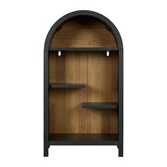 Wood 4 tier Arched Top Freestanding Bookshelf Display Shelf for Entryway, Living Room, Bedroom