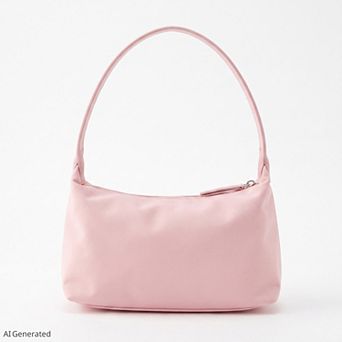 Women's Minimalist Shoulder Bag with Top Zipper and Slim Rectangular Silhouette