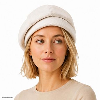Womens Wool Blend Houndstooth Beret Hat Vintage Painter Cap for Fall Winter