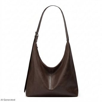 Faux Leather Hobo Shoulder Bag with Adjustable Strap and Roomy Pockets