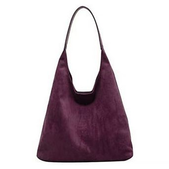 Women's Oversized Suede-Like Hobo Shoulder Bag with Long Strap