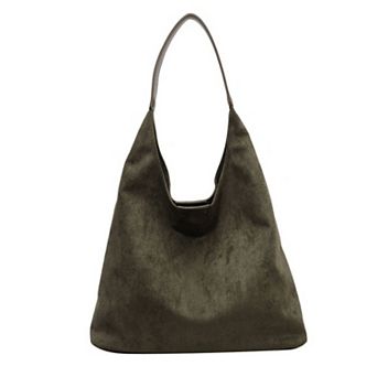 Women's Oversized Suede-Like Hobo Shoulder Bag with Long Strap