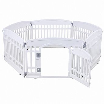 Pet Playpen 6 Panel Heavy Plastic Indoor Outdoor Puppy Exercise Fence 67x67x24 Inch Set