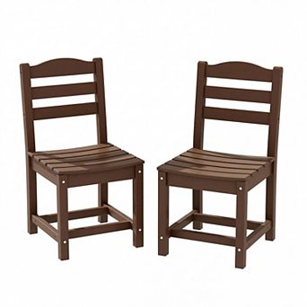 HDPE Outdoor Patio Dining Table/Chairs with Umbrella Hole,Low-Maintenance & Eco-Friendly