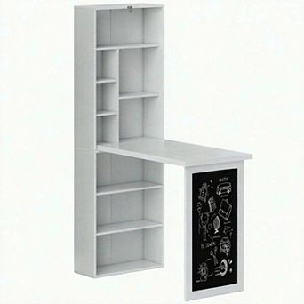 GOODSILO Fold-out Convertible Office Desk Wall Mount Computer Desk Shelf
