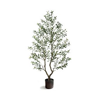 Vitalismo Artificial Olive Tree Realistic Leaves&Fruits Fake Plants for Indoor Home Modern Decor