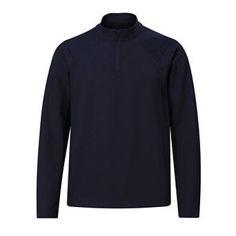 Men's Quarter Zip Long Sleeve Pullover Active Stand Collar Top
