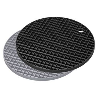 Silicone Trivet Mats 2 pack, Round Hot Pan Pads Hot Pot Holder, Drying Mat For Kitchen Counter