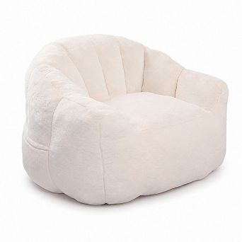 Storycute Faux Fur Bean Bag Sofa Chair with Armrests, Removable Cover & High-Density Memory Foam