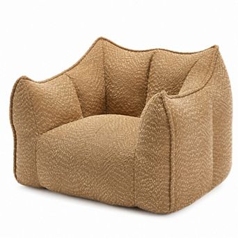 Storycute Square Chenille Bean Bag Sofa Chair with Armrests & High-Resilient Foam for Adults