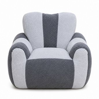 Storycute Teddy Fabric Bean Bag Chair with Heart Backrest, Color Block