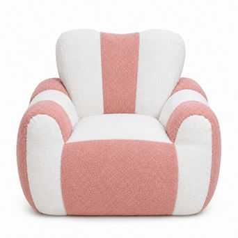 Storycute Teddy Fabric Bean Bag Chair with Heart Backrest, Color Block