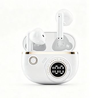 In-Ear Wireless Bluetooth 5.4 Earbuds, IPX5 Waterproof Headphones with LED Digital Power Display