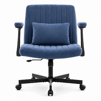 Storycute Modern Velvet Criss Cross Office Chair with Armrests, Adjustable Height and Wheels