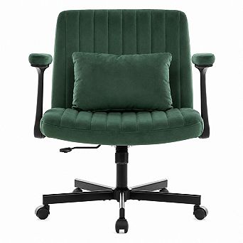 Storycute Modern Velvet Criss Cross Office Chair with Armrests, Adjustable Height and Wheels