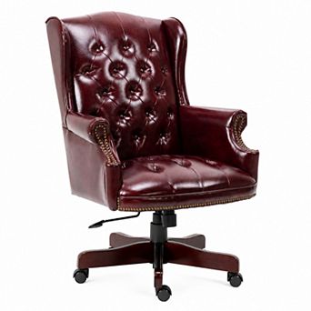 Storycute Ergonomic PU Leather Executive Office Chair with Padded Seat and Rolling Casters