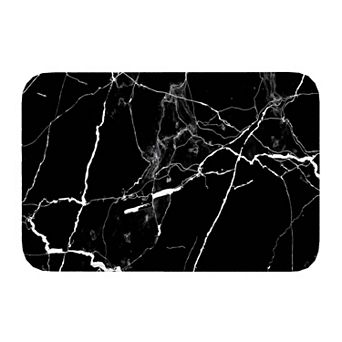 Black White Marble Texture Floor Mat, Soft Non-Slip Decorative Entry Rug