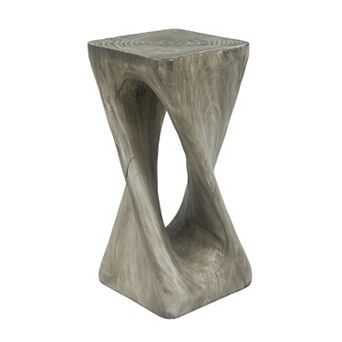 Lycvki MGO 12.5 in Side Table Twist Shape End Table Decorative Accent Table for Patio Bedroom