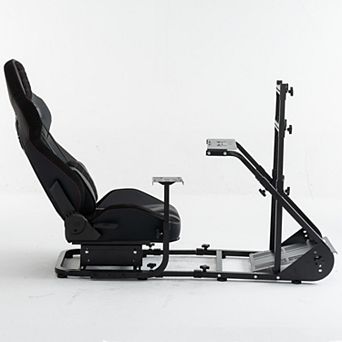 Racing Wheel Cockpit, Adjustable Driving Simulator Stand Compatible with Fanatec & Logitech