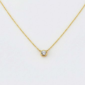Classic Bezel Set Solitaire Necklace