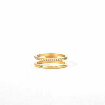 Double Band Pave Ring