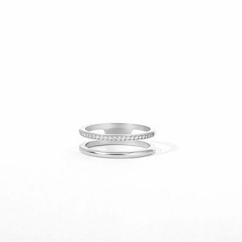 Double Band Pave Ring