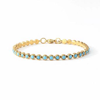 Turquoise Bezel Set Tennis Bracelet